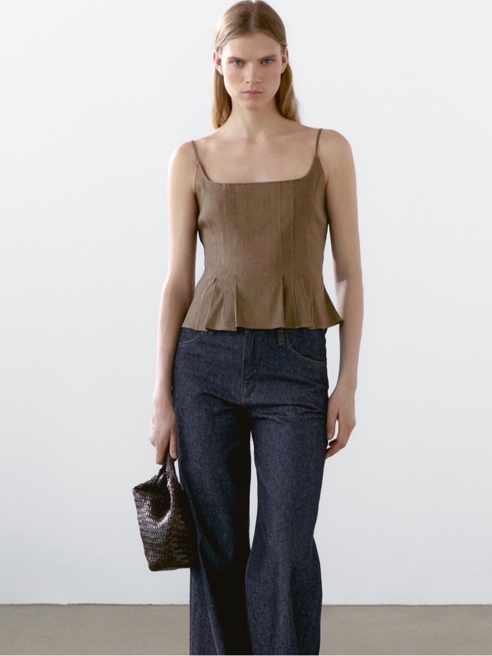 Massimo Dutti 
Strappy Linen Top - Brown - Picture 4 of 5